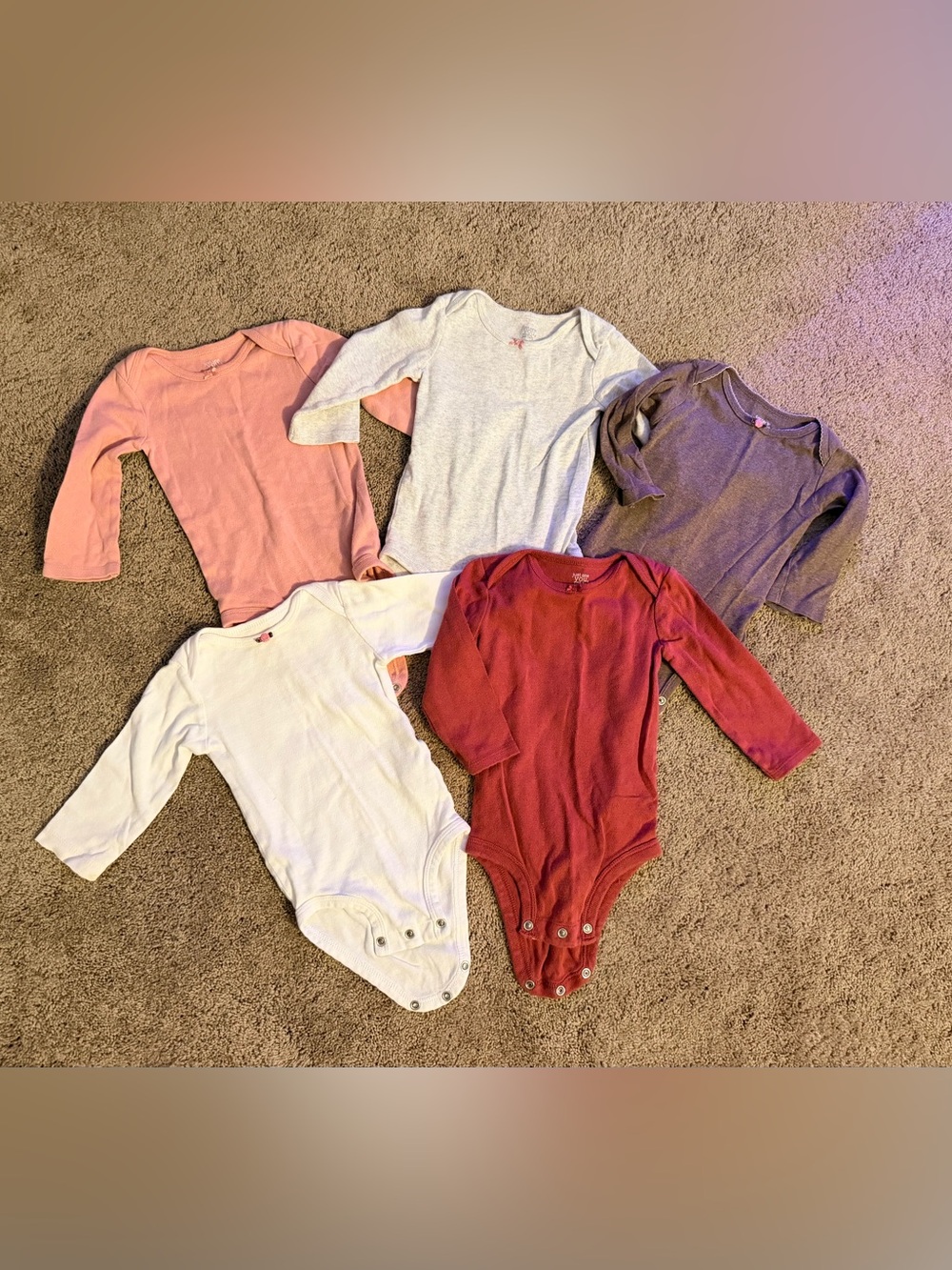 Carter's Long-Sleeve One-Piece 9 month Bodysuit Lot